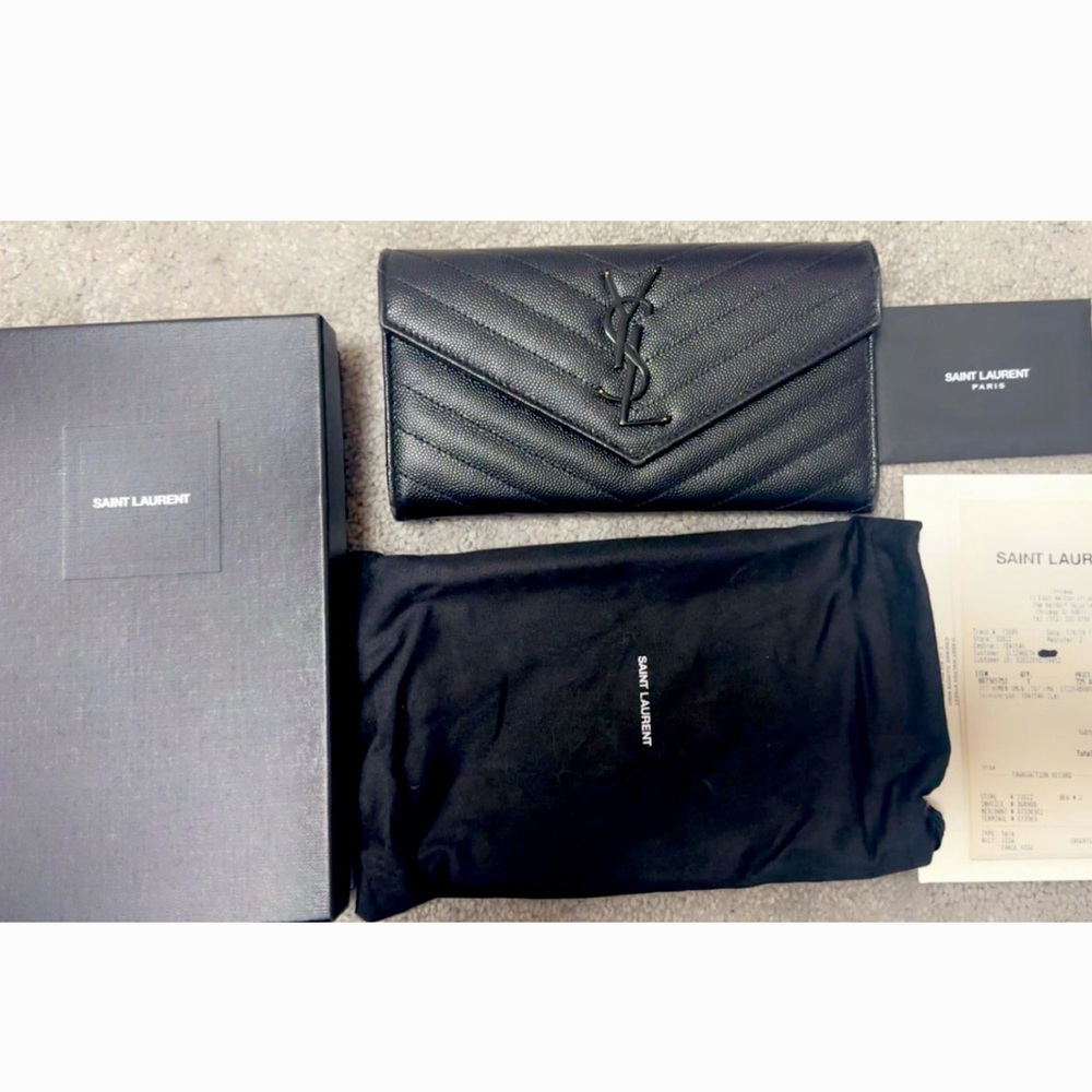YSL Monogram Flap Wallet